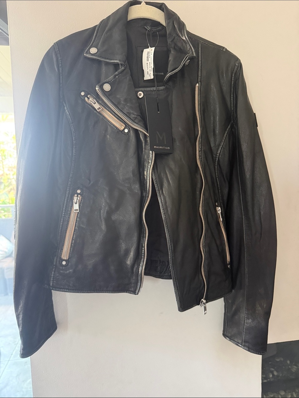 Women's Black Leather Moto Jacket